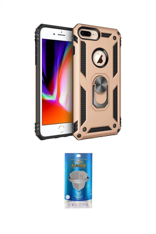 ieg™ iPhone 7 Plus Kılıf Ahenk Klasik Koleksiyonu - Şeffaf Royal Nano Ekran Koruyucu