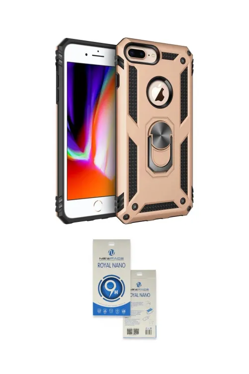 ieg™ iPhone 7 Plus Kılıf Ahenk Klasik Koleksiyonu - Şeffaf Royal Nano Ekran Koruyucu