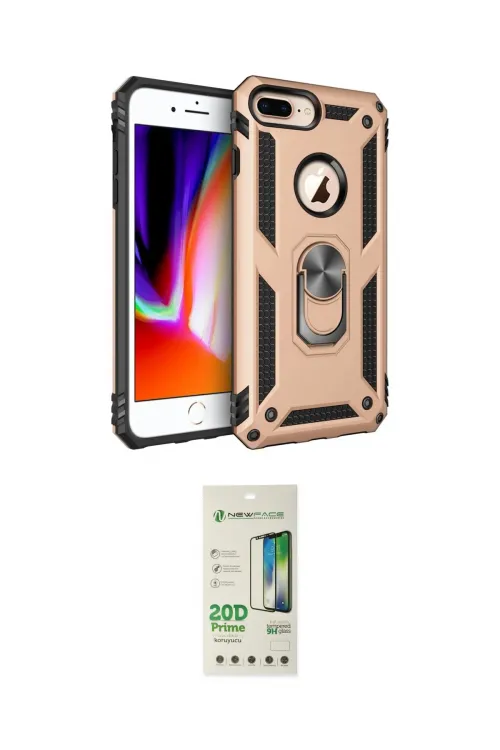 ieg™ iPhone 7 Plus Kılıf Ahenk Klasik Koleksiyonu - Siyah 20D Premium Cam Ekran Koruyucu
