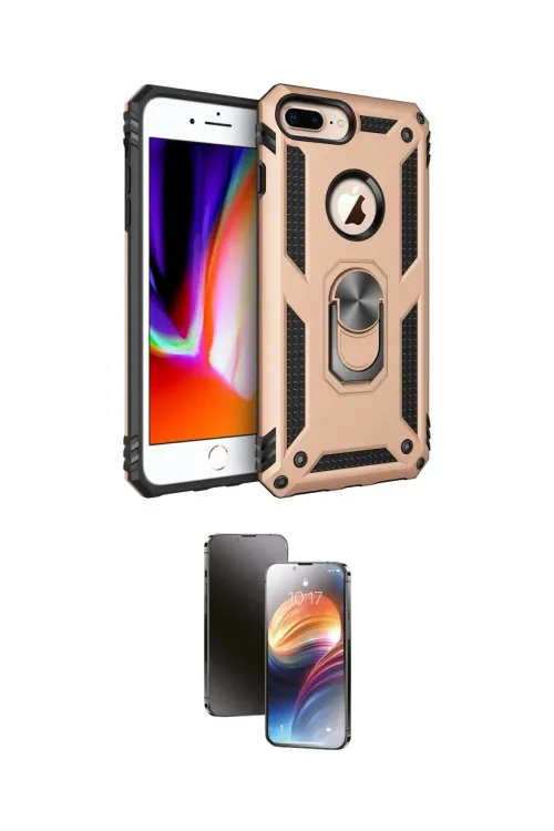 ieg™ iPhone 7 Plus Kılıf Ahenk Klasik Koleksiyonu - Siyah 3D Antistatik Mat Seramik Nano Ekran Koruyucu