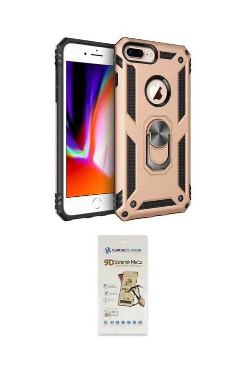 ieg™ iPhone 7 Plus Kılıf Ahenk Klasik Koleksiyonu - Siyah Mat Seramik Nano Ekran Koruyucu