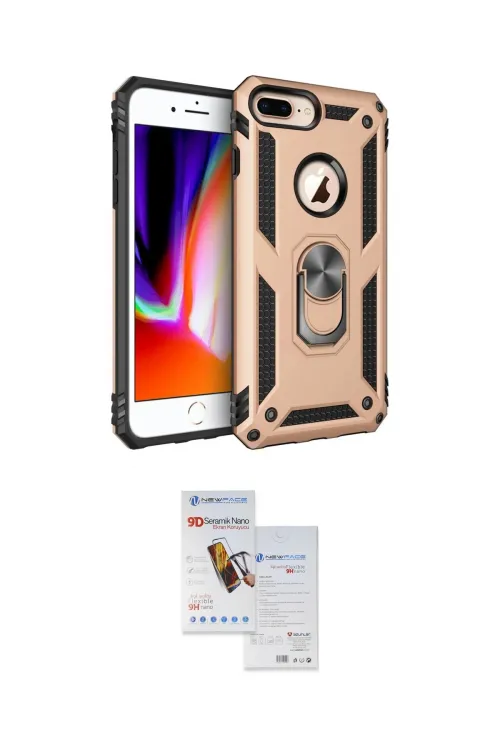 ieg™ iPhone 7 Plus Kılıf Ahenk Klasik Koleksiyonu - Siyah Seramik Nano Ekran Koruyucu