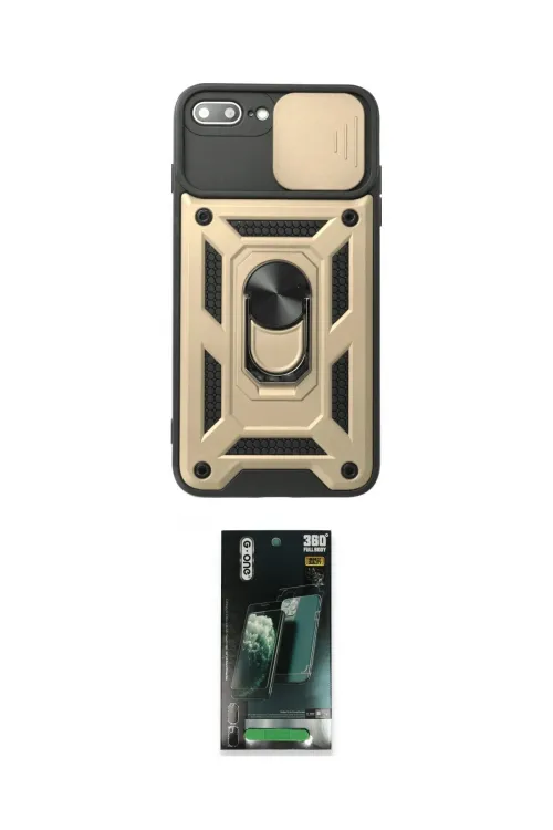 ieg™ iPhone 7 Plus Kılıf Ahenk Klasik - Şeffaf 360 Full Body Arka Koruyucu