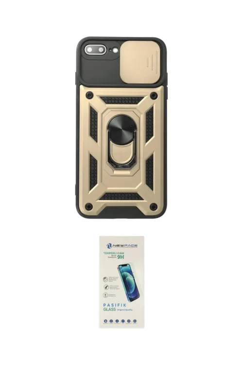 ieg™ iPhone 7 Plus Kılıf Ahenk Klasik - Şeffaf Pasifik Cam Ekran Koruyucu