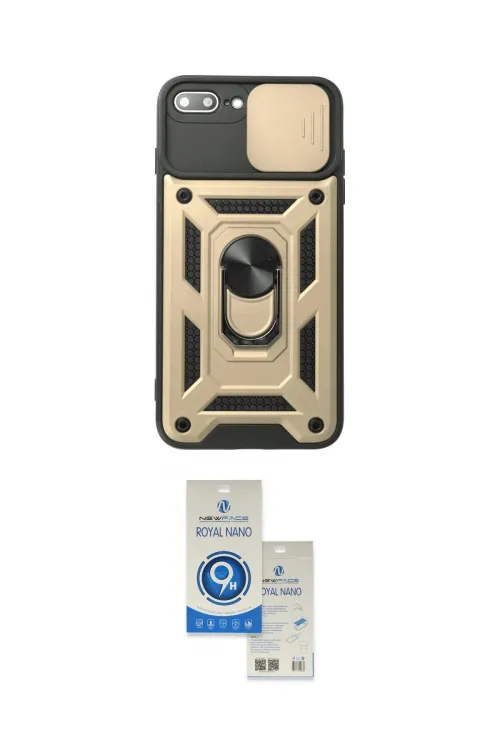 ieg™ iPhone 7 Plus Kılıf Ahenk Klasik - Şeffaf Royal Nano Ekran Koruyucu