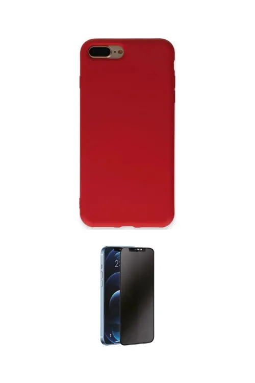 ieg™ iPhone 7 Plus Kılıf Ahenk Serisi - Siyah 3D Antistatik Hayalet Cam Ekran Koruyucu