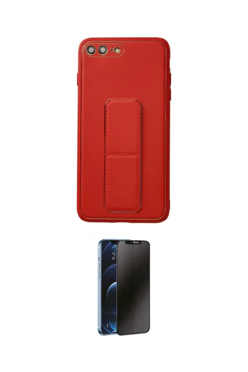 ieg™ iPhone 7 Plus Kılıf Akış Doku - Siyah 3D Antistatik Hayalet Cam Ekran Koruyucu