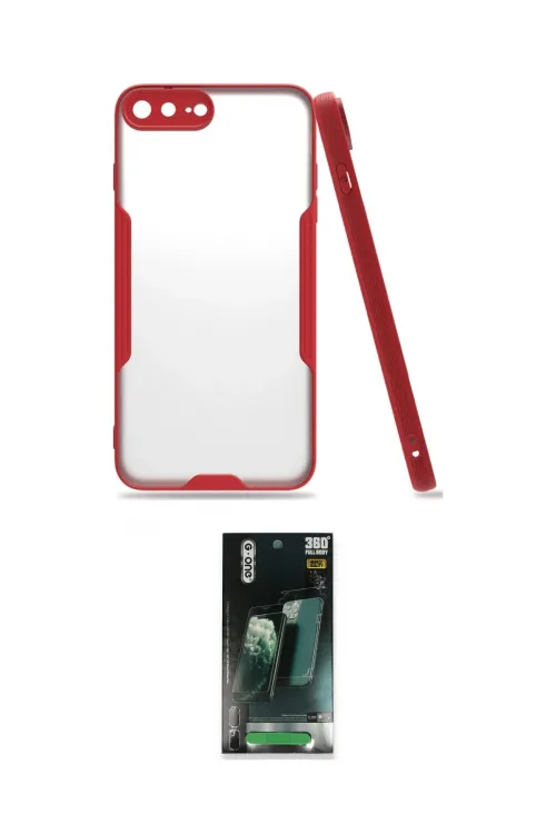 ieg™ iPhone 7 Plus Kılıf Atlas Asil Serisi - Şeffaf 360 Full Body Arka Koruyucu