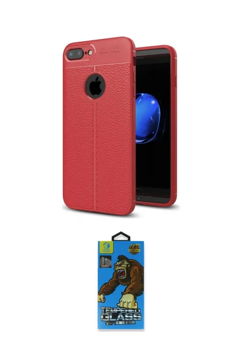 ieg™ iPhone 7 Plus Kılıf Doruk Klasik Özel Seri - Beyaz 18D Cam Ekran Koruyucu