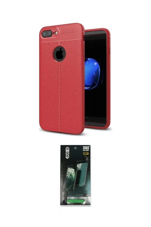ieg™ iPhone 7 Plus Kılıf Doruk Klasik Özel Seri - Şeffaf 360 Full Body Arka Koruyucu