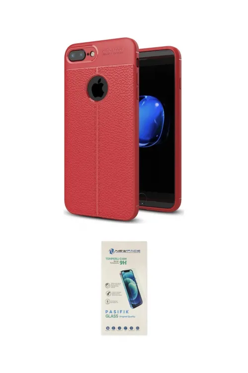 ieg™ iPhone 7 Plus Kılıf Doruk Klasik Özel Seri - Şeffaf Pasifik Cam Ekran Koruyucu