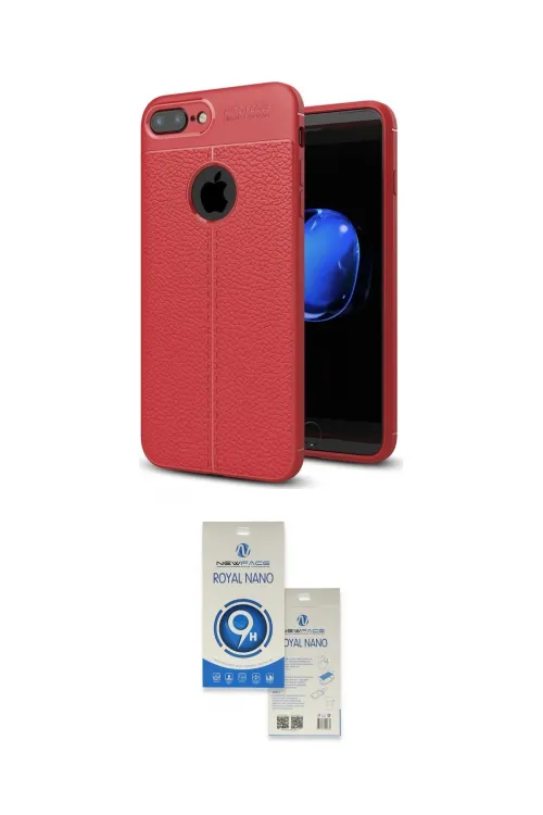 ieg™ iPhone 7 Plus Kılıf Doruk Klasik Özel Seri - Şeffaf Royal Nano Ekran Koruyucu