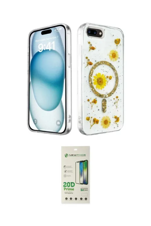 ieg™ iPhone 7 Plus Kılıf Kozmos Doku - Siyah 20D Premium Cam Ekran Koruyucu