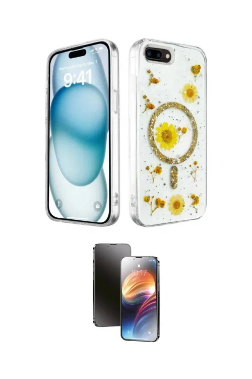 ieg™ iPhone 7 Plus Kılıf Kozmos Doku - Siyah 3D Antistatik Mat Seramik Nano Ekran Koruyucu