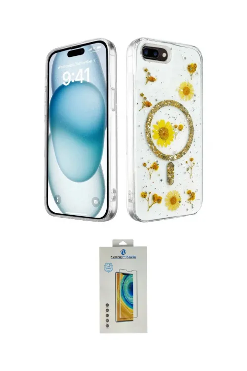 ieg™ iPhone 7 Plus Kılıf Kozmos Doku - Siyah Polymer Nano Ekran Koruyucu