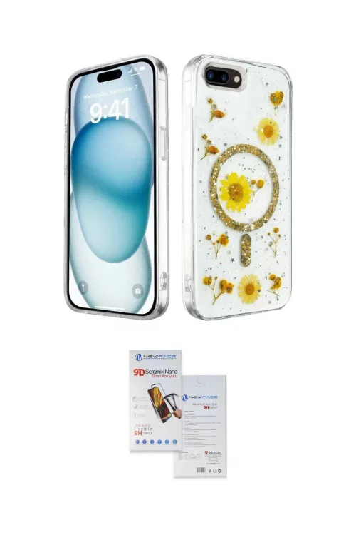 ieg™ iPhone 7 Plus Kılıf Kozmos Doku - Siyah Seramik Nano Ekran Koruyucu