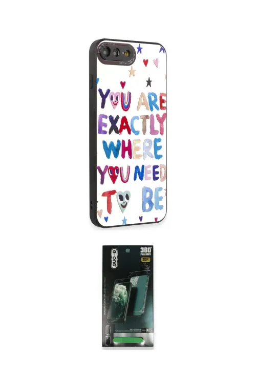 ieg™ iPhone 7 Plus Kılıf Odak Klasik Serisi - Şeffaf 360 Full Body Arka Koruyucu