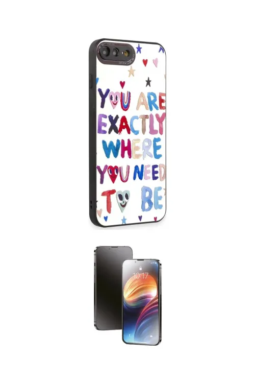 ieg™ iPhone 7 Plus Kılıf Odak Klasik Serisi - Siyah 3D Antistatik Mat Seramik Nano Ekran Koruyucu