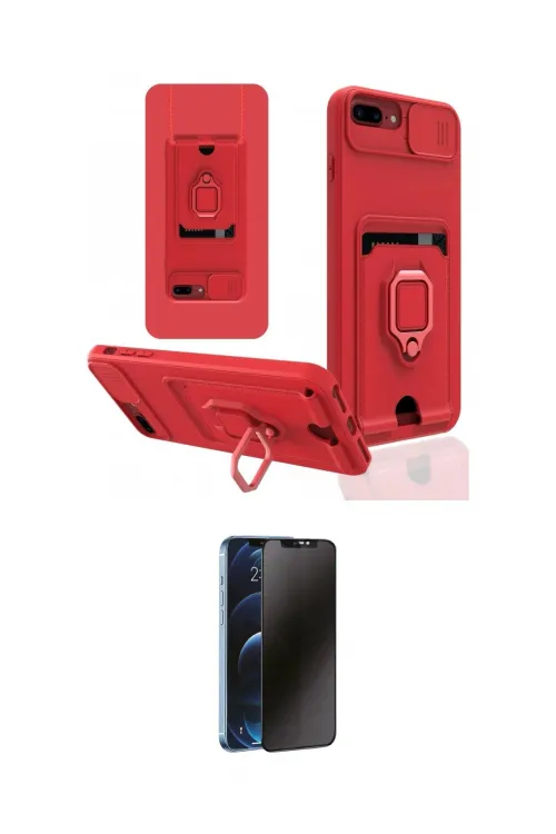 ieg™ iPhone 7 Plus Kılıf Vadi Form Prime - Siyah 3D Antistatik Hayalet Cam Ekran Koruyucu