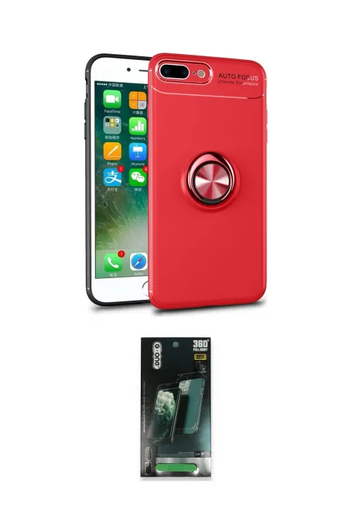 ieg™ iPhone 7 Plus Kılıf Yankı Form Prime - Şeffaf 360 Full Body Arka Koruyucu
