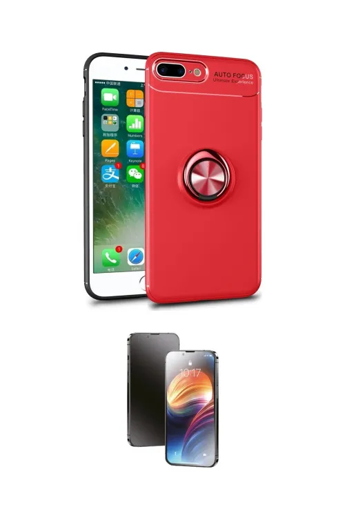 ieg™ iPhone 7 Plus Kılıf Yankı Form Prime - Siyah 3D Antistatik Mat Seramik Nano Ekran Koruyucu