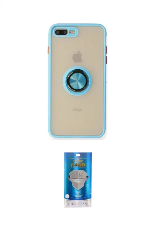 ieg™ iPhone 7 Plus Kılıf Yörünge Çizgi - Şeffaf Royal Nano Ekran Koruyucu