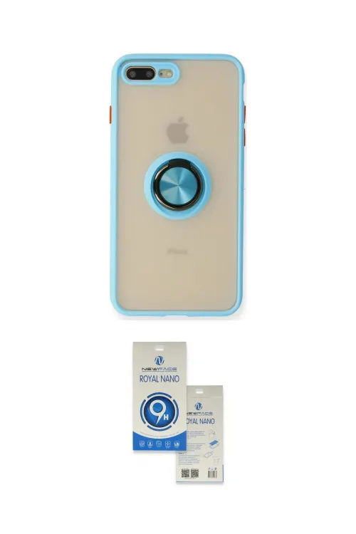 ieg™ iPhone 7 Plus Kılıf Yörünge Çizgi - Şeffaf Royal Nano Ekran Koruyucu