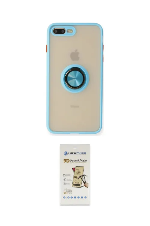 ieg™ iPhone 7 Plus Kılıf Yörünge Çizgi - Siyah Mat Seramik Nano Ekran Koruyucu