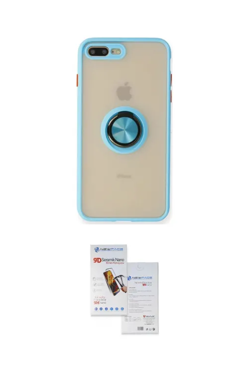 ieg™ iPhone 7 Plus Kılıf Yörünge Çizgi - Siyah Seramik Nano Ekran Koruyucu