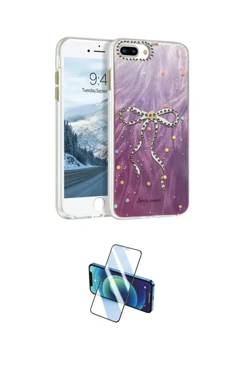 ieg™ iPhone 7 Plus Kılıf Zirve Modern Prime - Siyah 3D Antistatik Cam Ekran Koruyucu