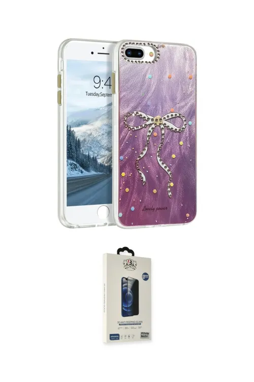 ieg™ iPhone 7 Plus Kılıf Zirve Modern Prime - Siyah Bilvis Hayalet Cam Ekran Koruyucu