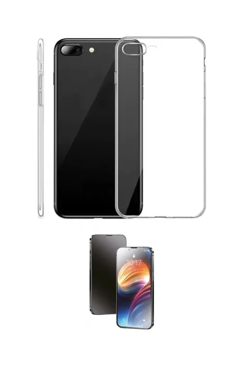 ieg™ iPhone 8 Plus Kılıf Zirve Doku - Siyah 3D Antistatik Mat Seramik Nano Ekran Koruyucu