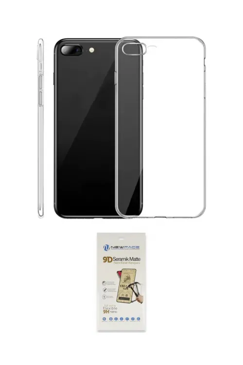 ieg™ iPhone 8 Plus Kılıf Zirve Doku - Siyah Mat Seramik Nano Ekran Koruyucu