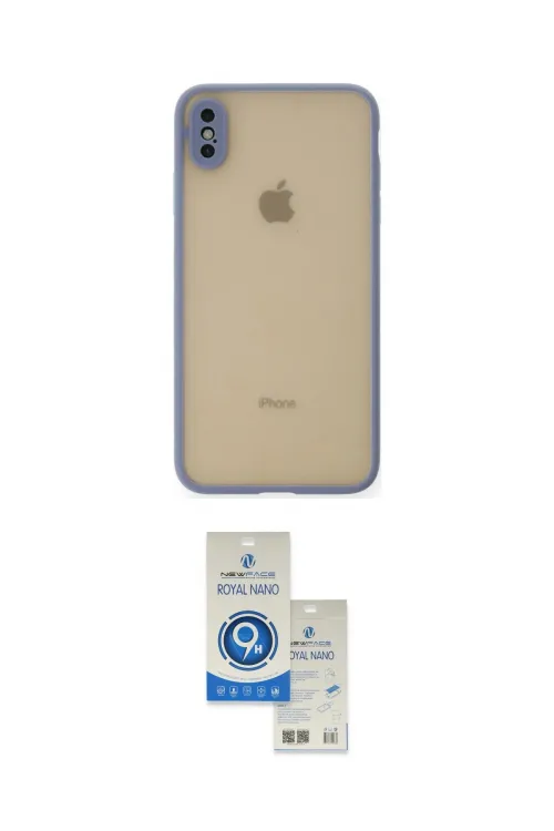 ieg™ iPhone XS Max Kılıf Ahenk Çizgi Serisi - Şeffaf Royal Nano Ekran Koruyucu
