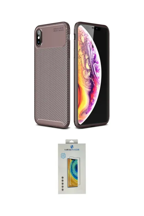 ieg™ iPhone XS Max Kılıf Eksen Form Prime - Siyah Polymer Nano Ekran Koruyucu