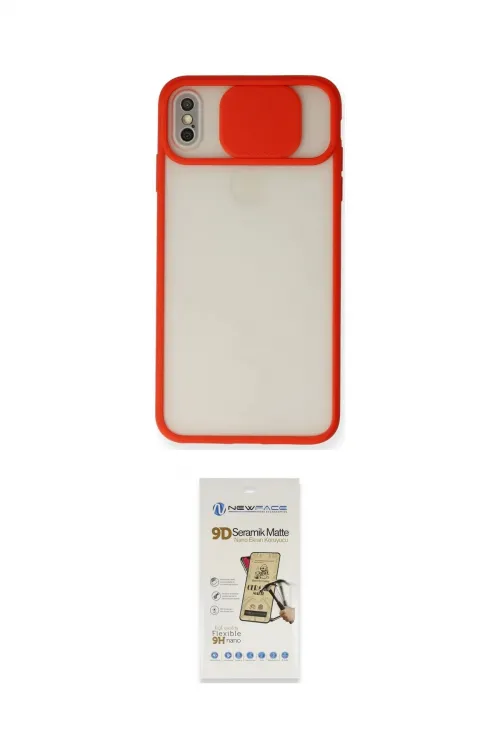 ieg™ iPhone XS Max Kılıf Vadi Çizgi - Siyah Mat Seramik Nano Ekran Koruyucu