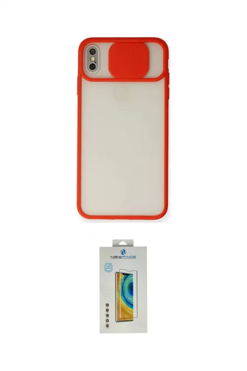 ieg™ iPhone XS Max Kılıf Vadi Çizgi - Siyah Polymer Nano Ekran Koruyucu