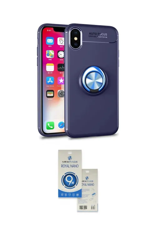 ieg™ iPhone XS Max Kılıf Yankı Form Prime - Şeffaf Royal Nano Ekran Koruyucu