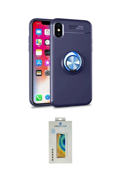 ieg™ iPhone XS Max Kılıf Yankı Form Prime - Siyah Polymer Nano Ekran Koruyucu