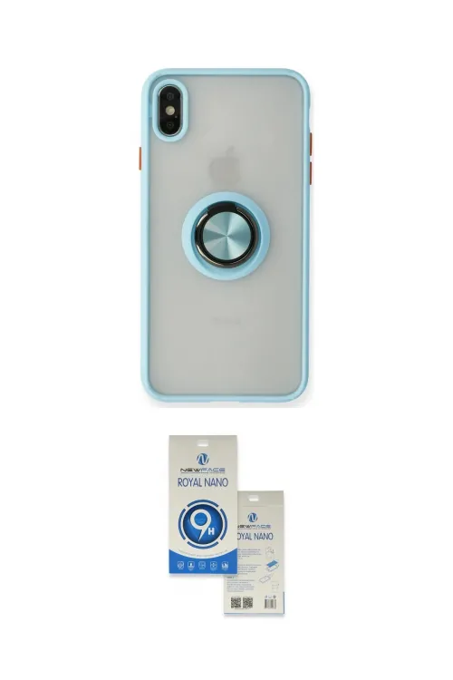 ieg™ iPhone XS Max Kılıf Yörünge Çizgi - Şeffaf Royal Nano Ekran Koruyucu