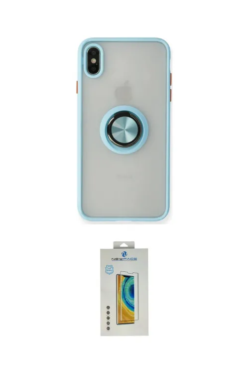 ieg™ iPhone XS Max Kılıf Yörünge Çizgi - Siyah Polymer Nano Ekran Koruyucu