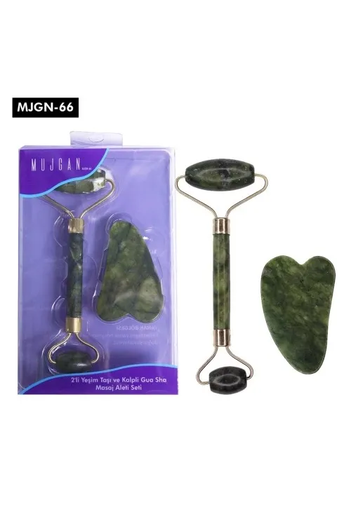 Jade Roller Gua Sha Taşı Seti