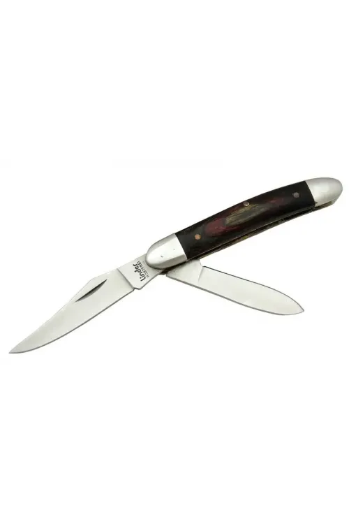 ieg™ K-21 Linder Çiftli / Çift Ağızlı Çakı 14,5 cm - Ahşap Saplı, Manuel