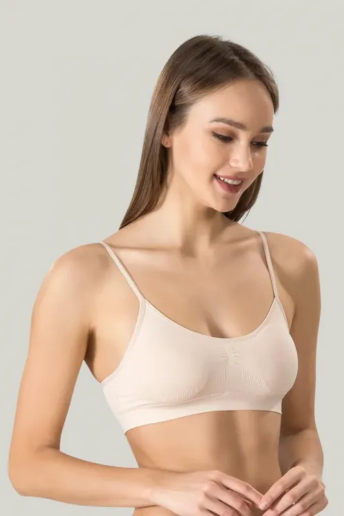ieg™ Kadın Ince Askılı Pedli Büstiyer Yarım Atlet Sütyen 3lü Set.