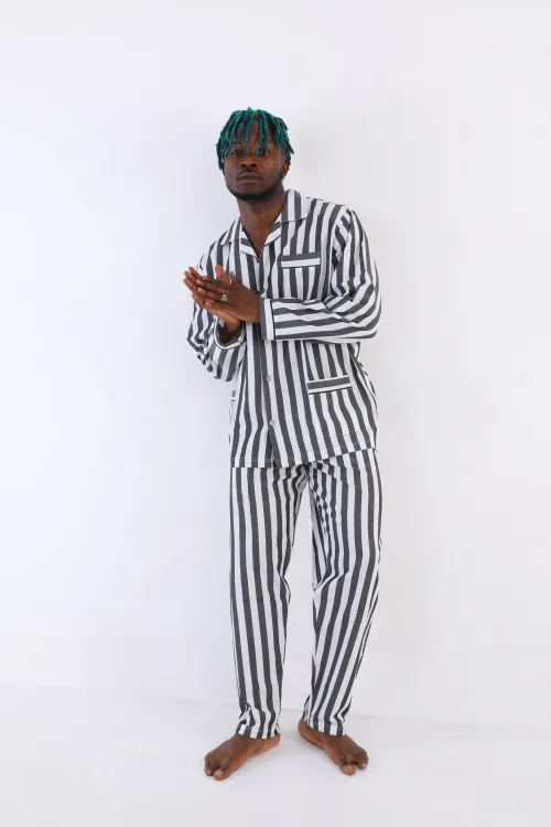 ieg™  4007 Uzun Kol Çizgili Gaffur Erkek Pijama Takım