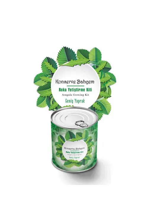 ieg™  Konserve Bahçem Evde Konservede İri Yapraklı Roka Yetiştirme Kiti