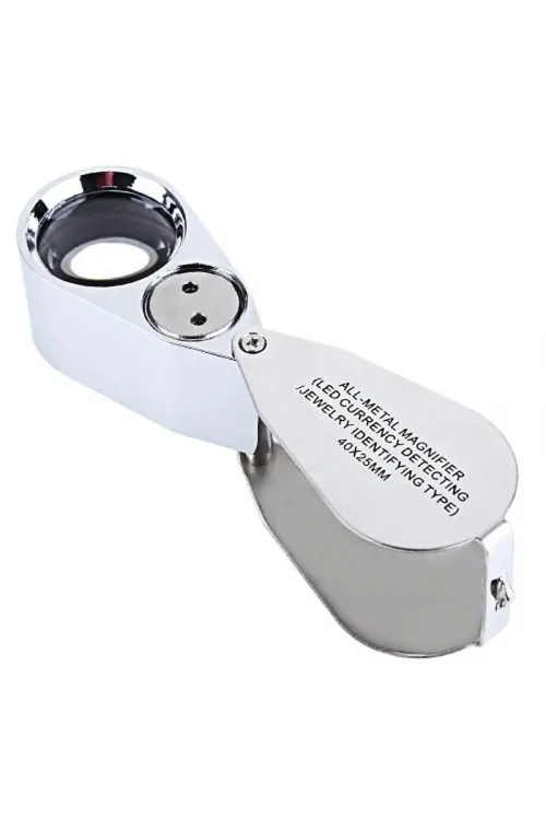 Kontrol Için Özel Kutulu Metal Işıklı Lup 40X25