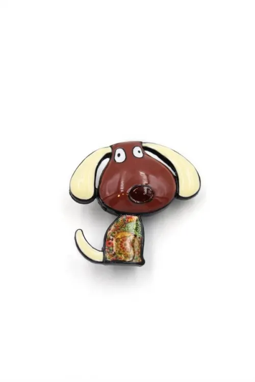 IEG - Köpek Broş - Kahverengi