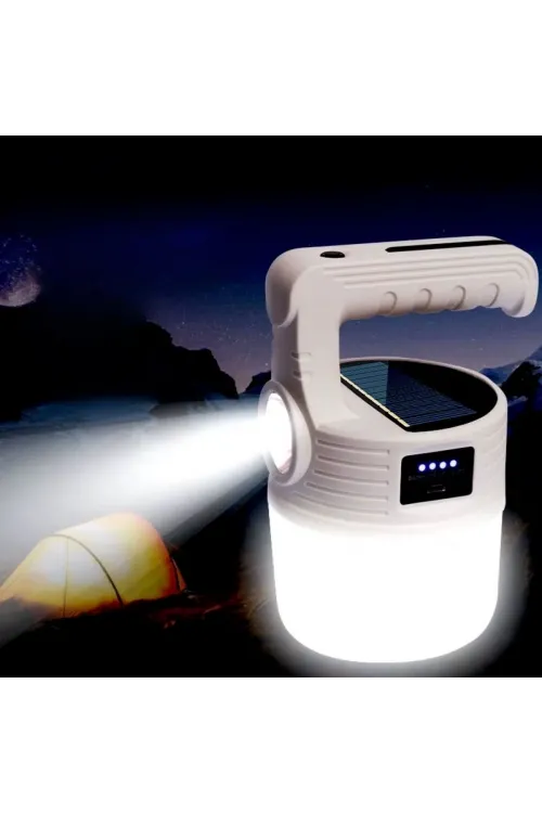 ieg™  LED Güneş Enerjili Kamp Lambası–2000 Lümen Süper Parlak, 5 Aydınlatma Modlu,USB ile Şarj Edilebilir Dış Mekan,Asılabilir Torch El Feneri