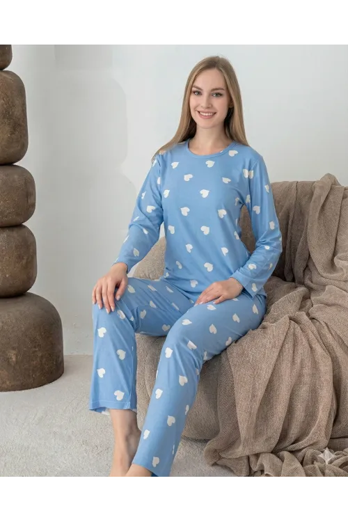 ieg™ Lindros 0440 Kadın Süet Uzun Kol Pijama Takımı
